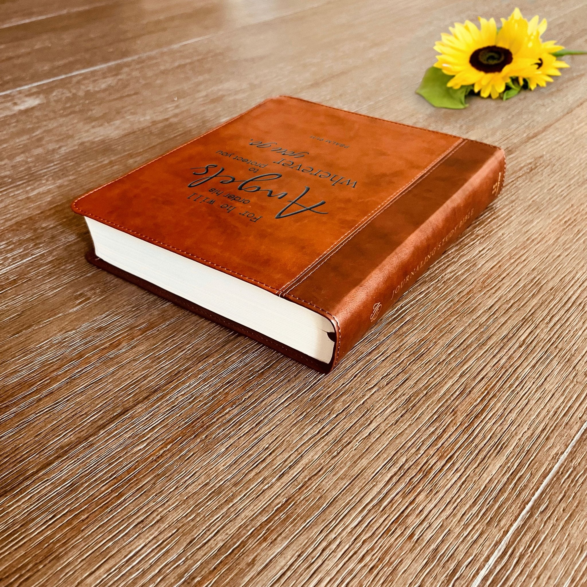 Custom Engraved ESV Journaling Study Bible, Wide Margin Note - Taking Bible, Personalized Christian Gift, Baptism Gift for Men & Women - Religious Books - Aylev