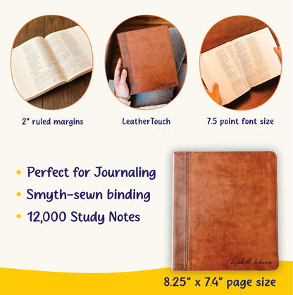 Personalized ESV Bible with Name Engraved, ESV Journaling Study Bible, Custom Bible Engraved Name, English Standard Version Christian Gifts - Religious Books - Aylev