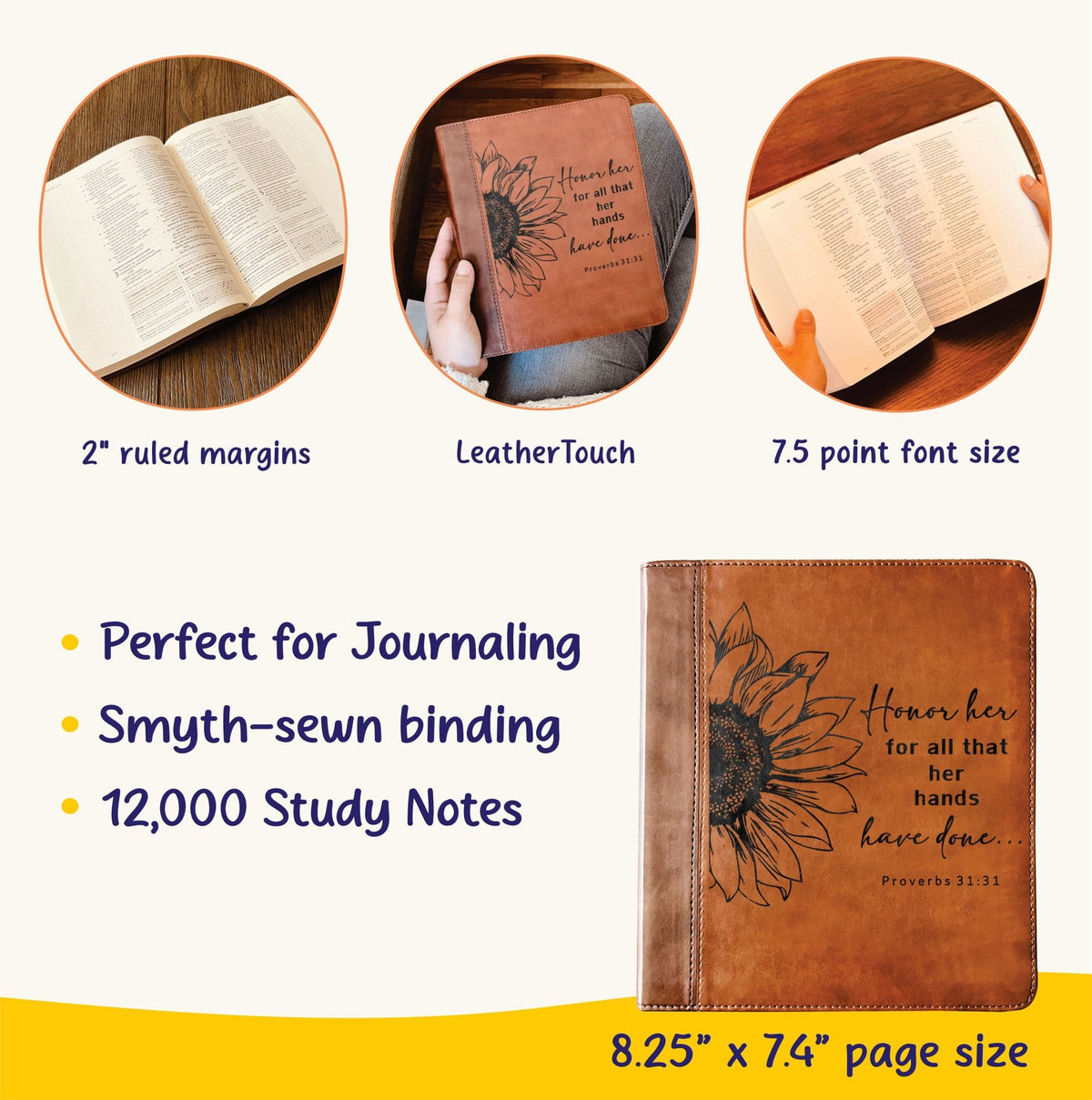 Personalized ESV Bible: Create Your Own Custom Engraved Design with a Designer, Double Column, Journaling Study, English Standard Holy Bible - Religious Books - Aylev