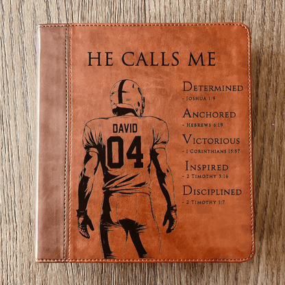 Personalized ESV Journaling Study Bible, Custom Engraved Acrostic Name with Verse Reference, Christian Sports Gift for Football Players - Religious Books - Aylev