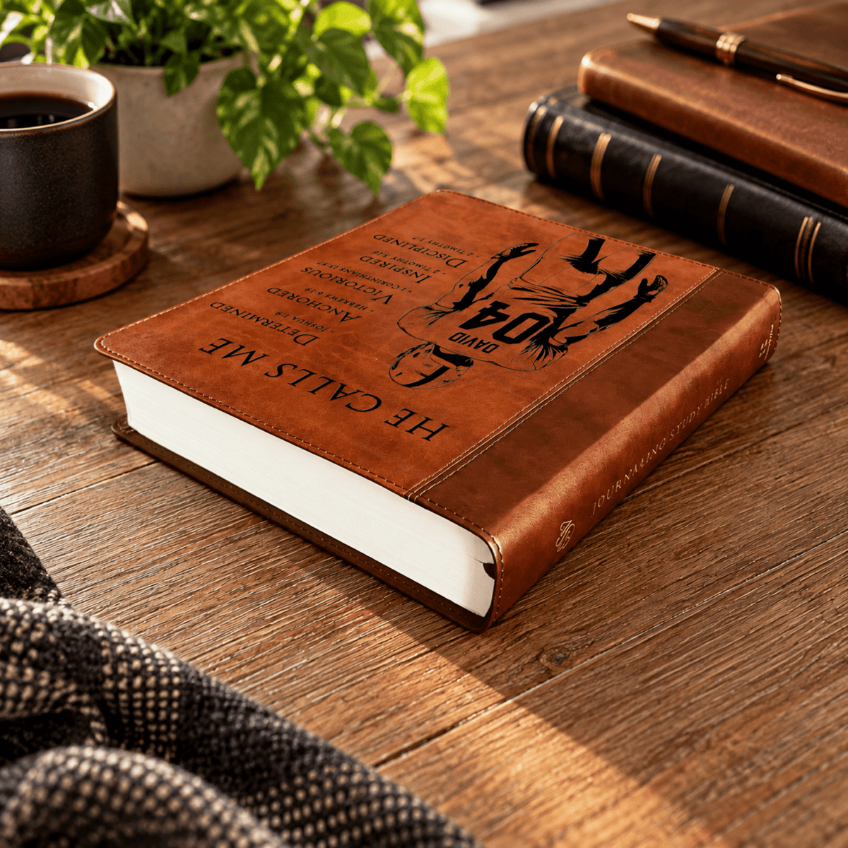 Personalized ESV Journaling Study Bible, Custom Engraved Acrostic Name with Verse Reference, Christian Sports Gift for Football Players - Religious Books - Aylev