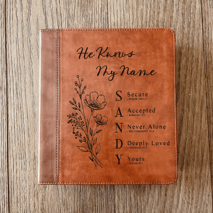 Personalized ESV Journaling Study Bible, Custom Engraved Acrostic Name with Verse Reference, Floral Design, Gift for Her - Religious Books - Aylev