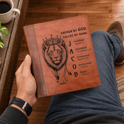 Personalized ESV Journaling Study Bible, Custom Engraved Acrostic Name with Verse Reference, Lion Design, Gift for Him - Religious Books - Aylev