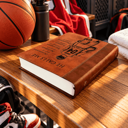 Personalized ESV Journaling Study Bible, Custom Engraved Acrostic Name with Verse Reference, Christian Sports Gift for Basketball Players - Religious Books - Aylev