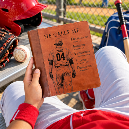 Personalized ESV Journaling Study Bible, Custom Engraved Acrostic Name with Verse Reference, Christian Sports Gift for Baseball Players - Religious Books - Aylev