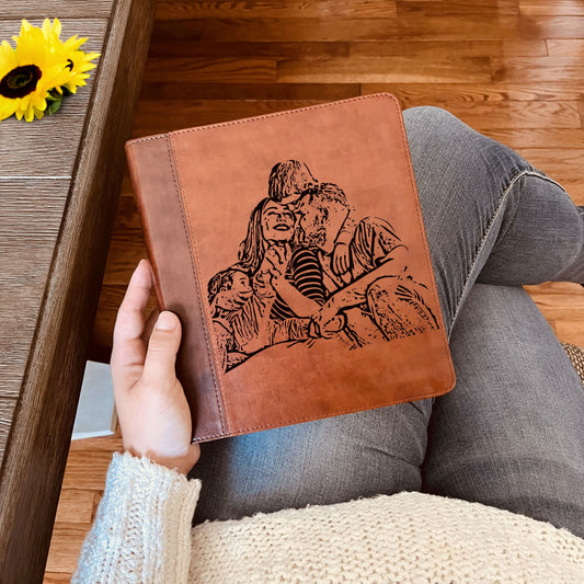 Personalized ESV Journaling Study Bible, Photo Engraved Cover, Wide Margin Bible for Note Taking, Christian Gift, Custom Engraved Bible