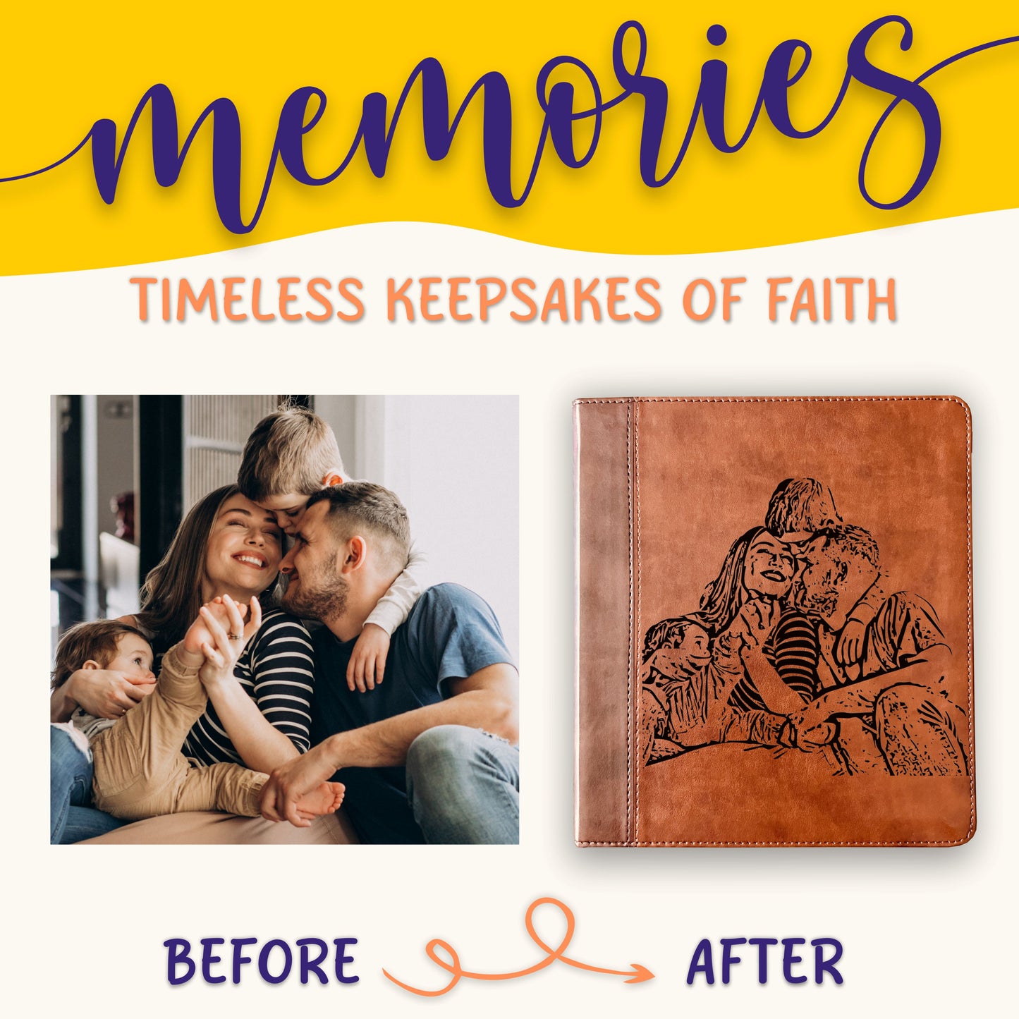 Personalized ESV Journaling Study Bible, Photo Engraved Cover, Wide Margin Bible for Note Taking, Christian Gift, Custom Engraved Bible