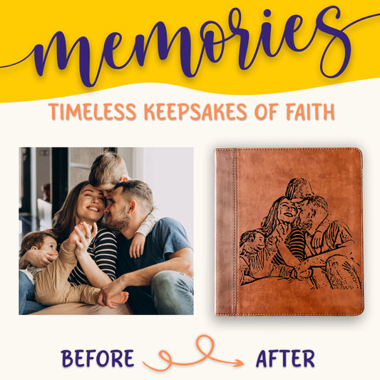 Personalized ESV Journaling Study Bible, Photo Engraved Cover, Wide Margin Bible for Note Taking, Christian Gift, Custom Engraved Bible