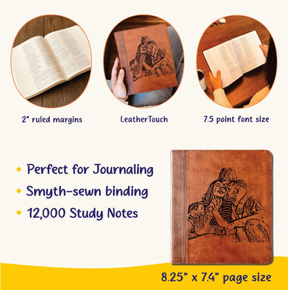 Personalized ESV Journaling Study Bible, Photo Engraved Cover, Wide Margin Bible for Note Taking, Christian Gift, Custom Engraved Bible - Religious Books - Aylev