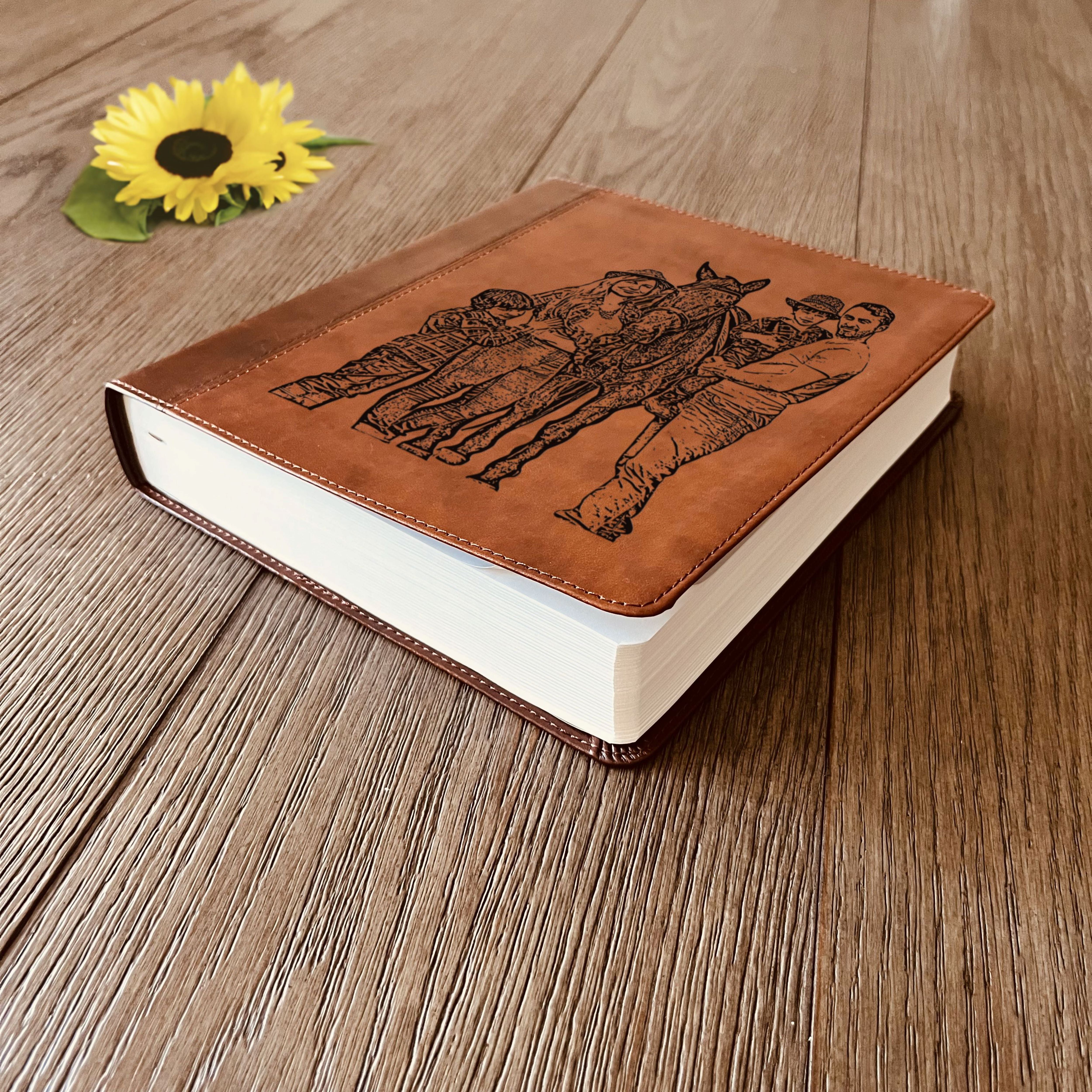 Personalized ESV Journaling Study Bible, Photo Engraved Cover, Wide Margin Bible for Note Taking, Christian Gift, Custom Engraved Bible