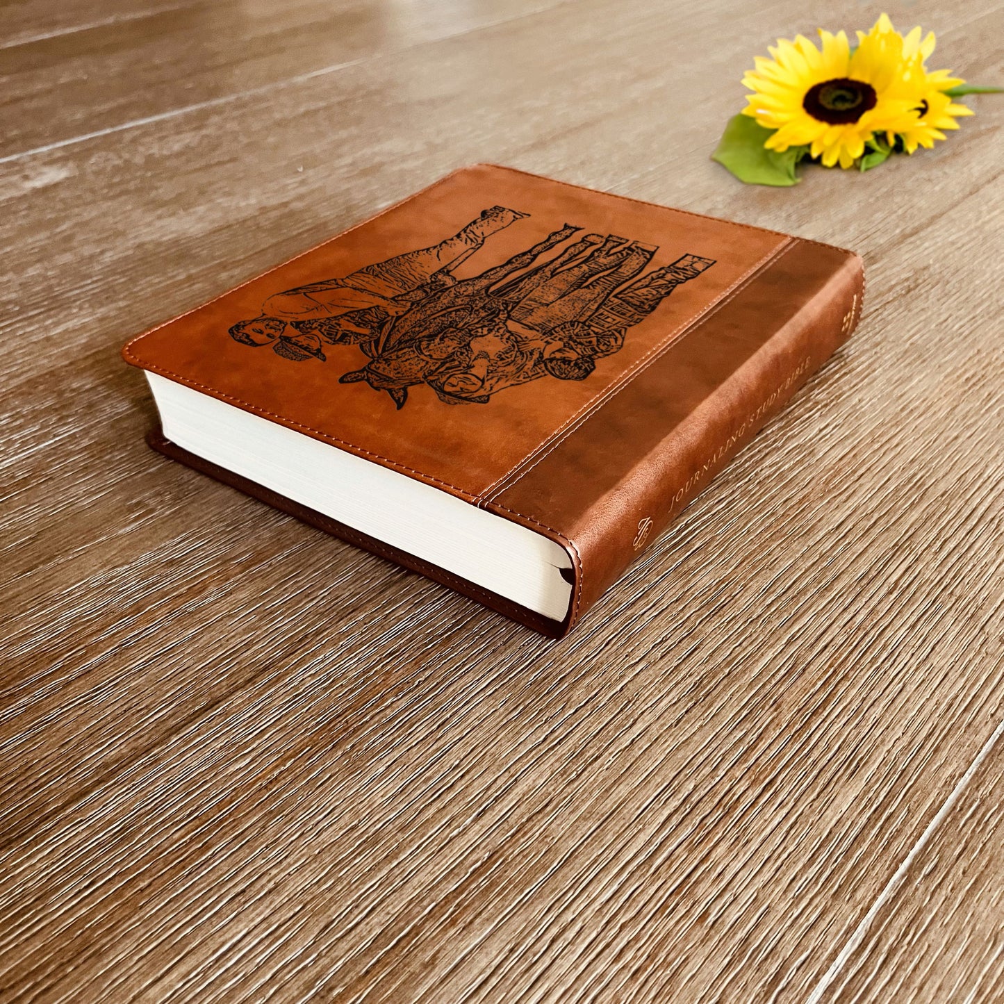 Personalized ESV Journaling Study Bible, Photo Engraved Cover, Wide Margin Bible for Note Taking, Christian Gift, Custom Engraved Bible