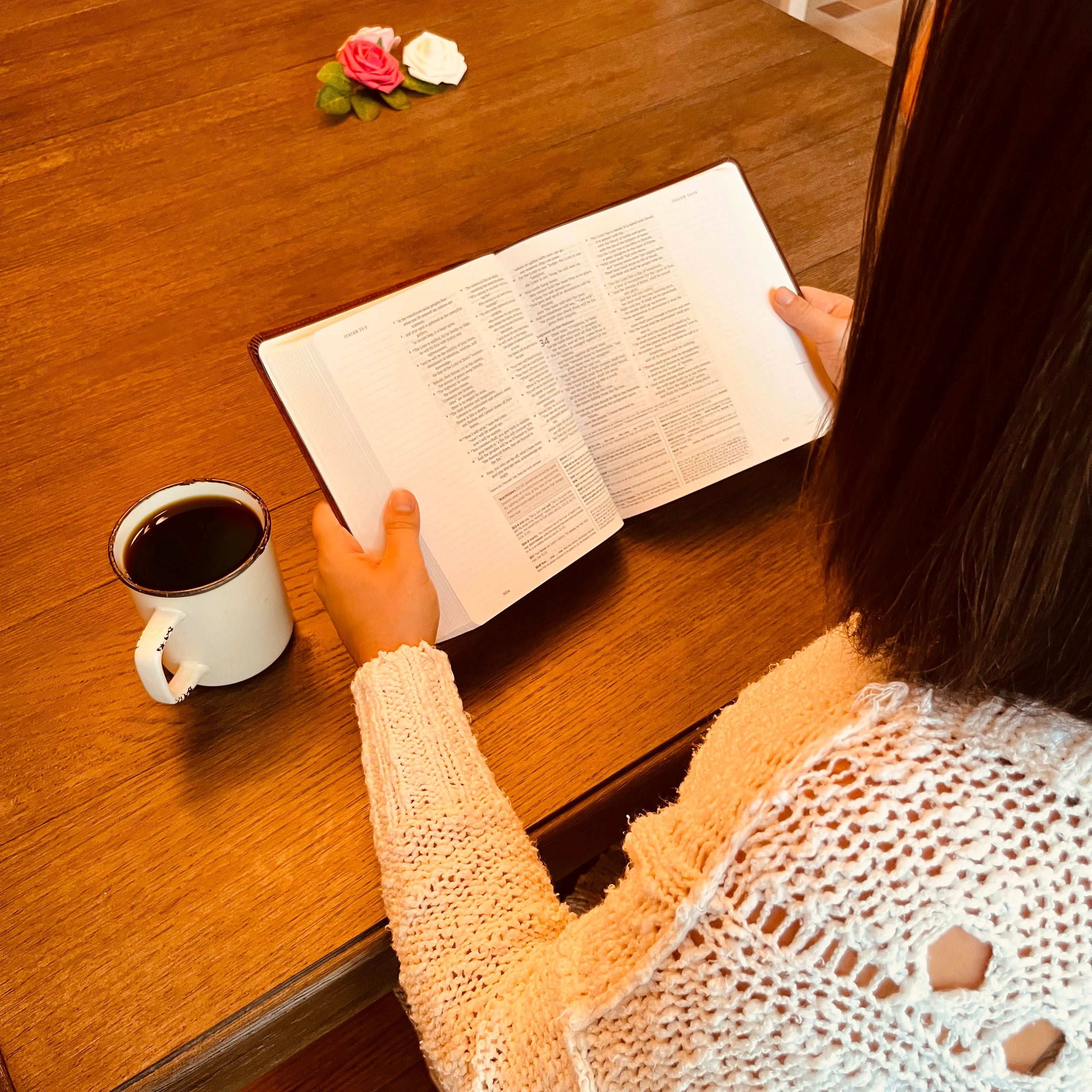 Personalized ESV Study Bible, Custom Engraved Fingerprint & Cross Bible with Name, ESV Wide Margin Bible for Note Taking, Gift for Baptism