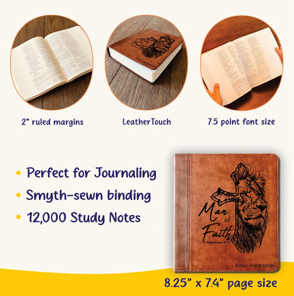 Personalized Bible for Men, ESV Journaling Study Bible, Custom Bible Name Engraved, English Standard Version, Bible for men, Bible gifts for men - Religious Books - Aylev