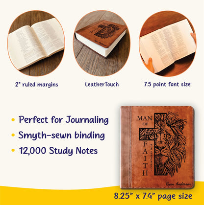 Personalized Bible for Men, ESV Journaling Study Bible, Custom Bible Name Engraved, English Standard Version, Bible for men, Bible gifts for men - Religious Books - Aylev