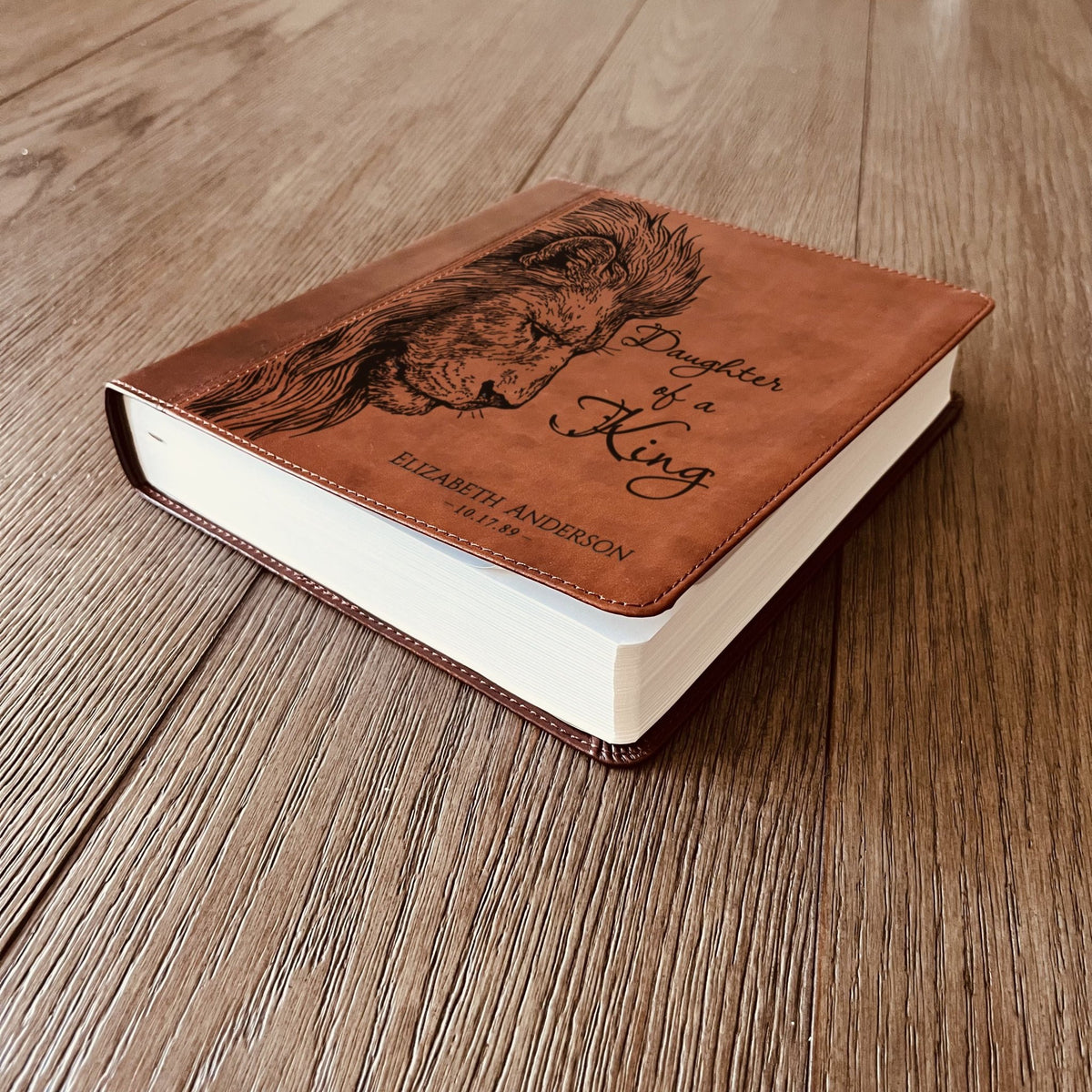 Personalized ESV Journaling Study Bible, Daughter of a King Lion Design, Custom Engraved Name, Christian Gift, Baptism Gift, Bible Gift Her - Religious Books - Aylev