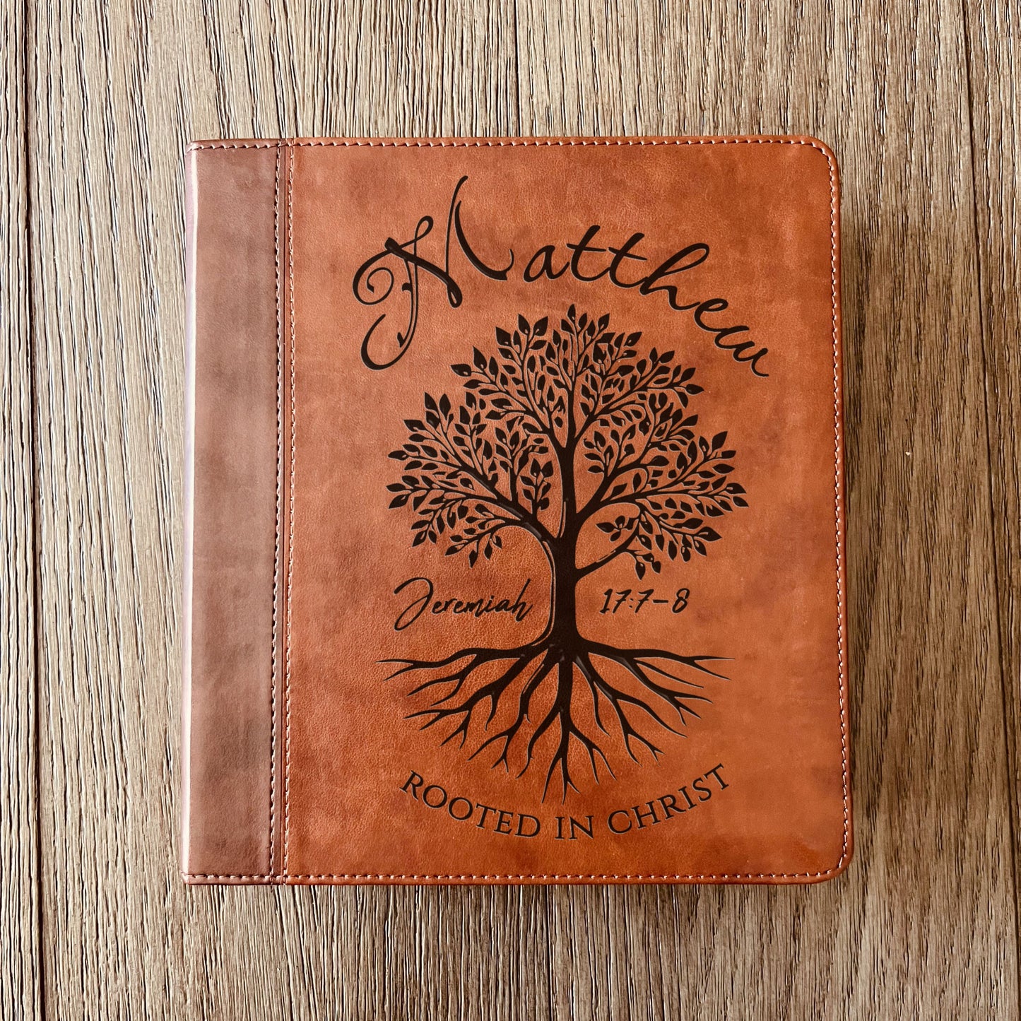 Personalized ESV Journaling Study Bible, Engraved Name, Rooted in Christ Tree Design, Christian Gift, Bible Gifts for Her, Gifts for Him