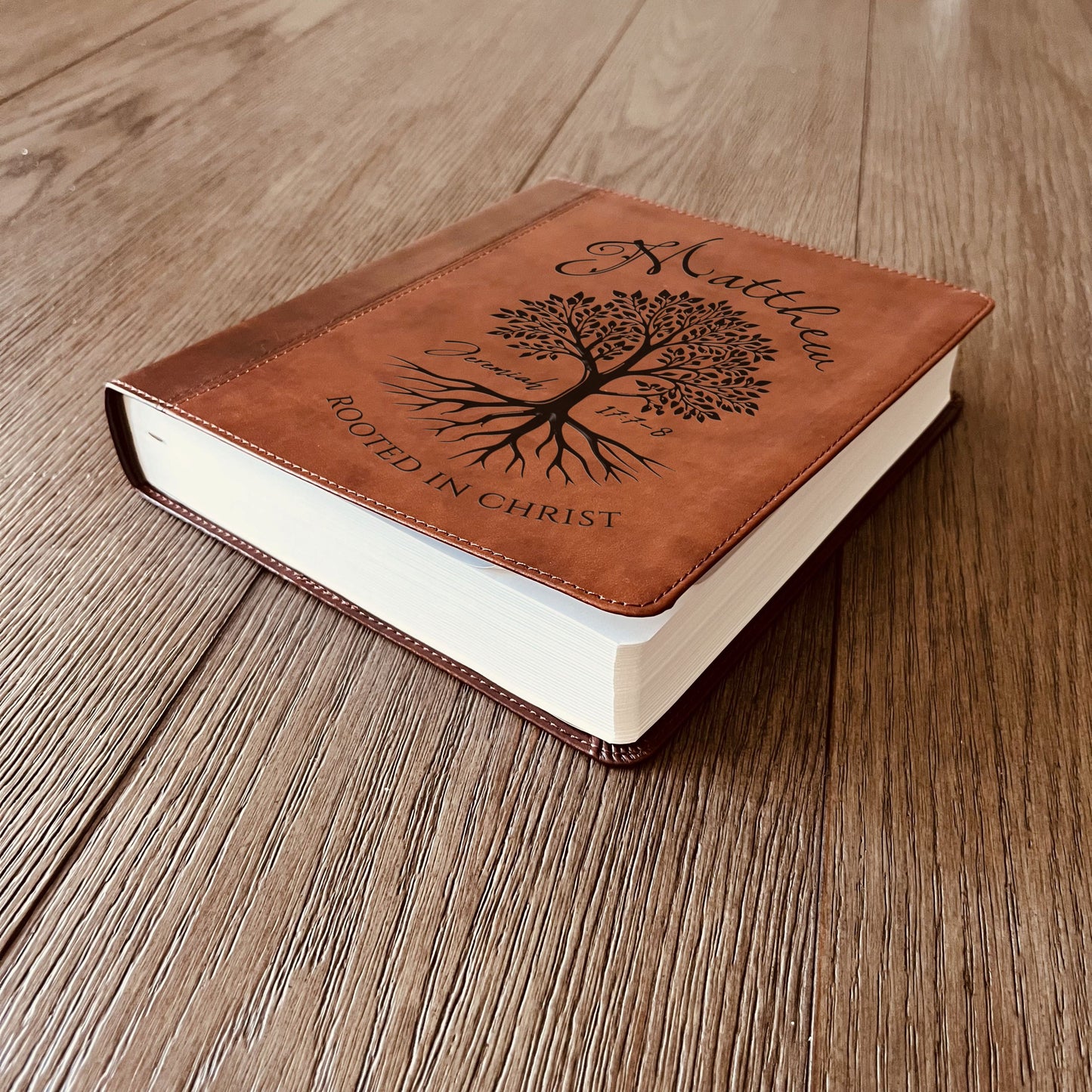 Personalized ESV Journaling Study Bible, Engraved Name, Rooted in Christ Tree Design, Christian Gift, Bible Gifts for Her, Gifts for Him