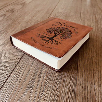 Personalized ESV Journaling Study Bible, Engraved Name, Rooted in Christ Tree Design, Christian Gift, Bible Gifts for Her, Gifts for Him - Religious Books - Aylev