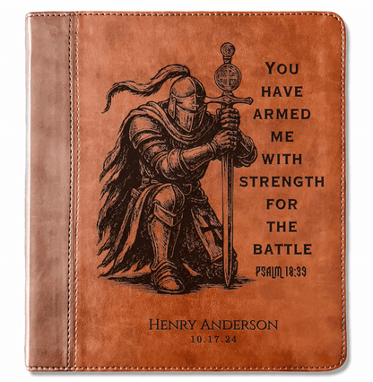 Personalized Bible for Men, ESV Journaling Study Bible, Custom Engraved Name, Knight Warrior Design, Christian Gift, Bible Gifts for Him - Religious Books - Aylev