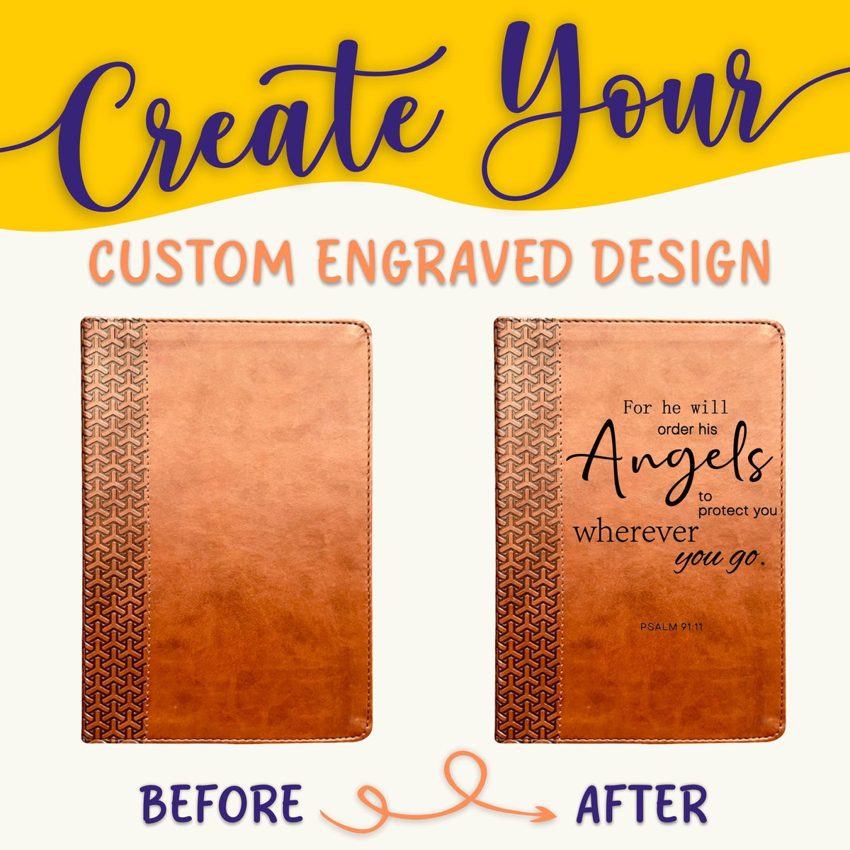 Personalized KJV Study Bible: Create Your Own Custom Engraved Design with a Designer, Everyday Study Bible, Christian Gifts, Baptism Gifts - Religious Books - Aylev