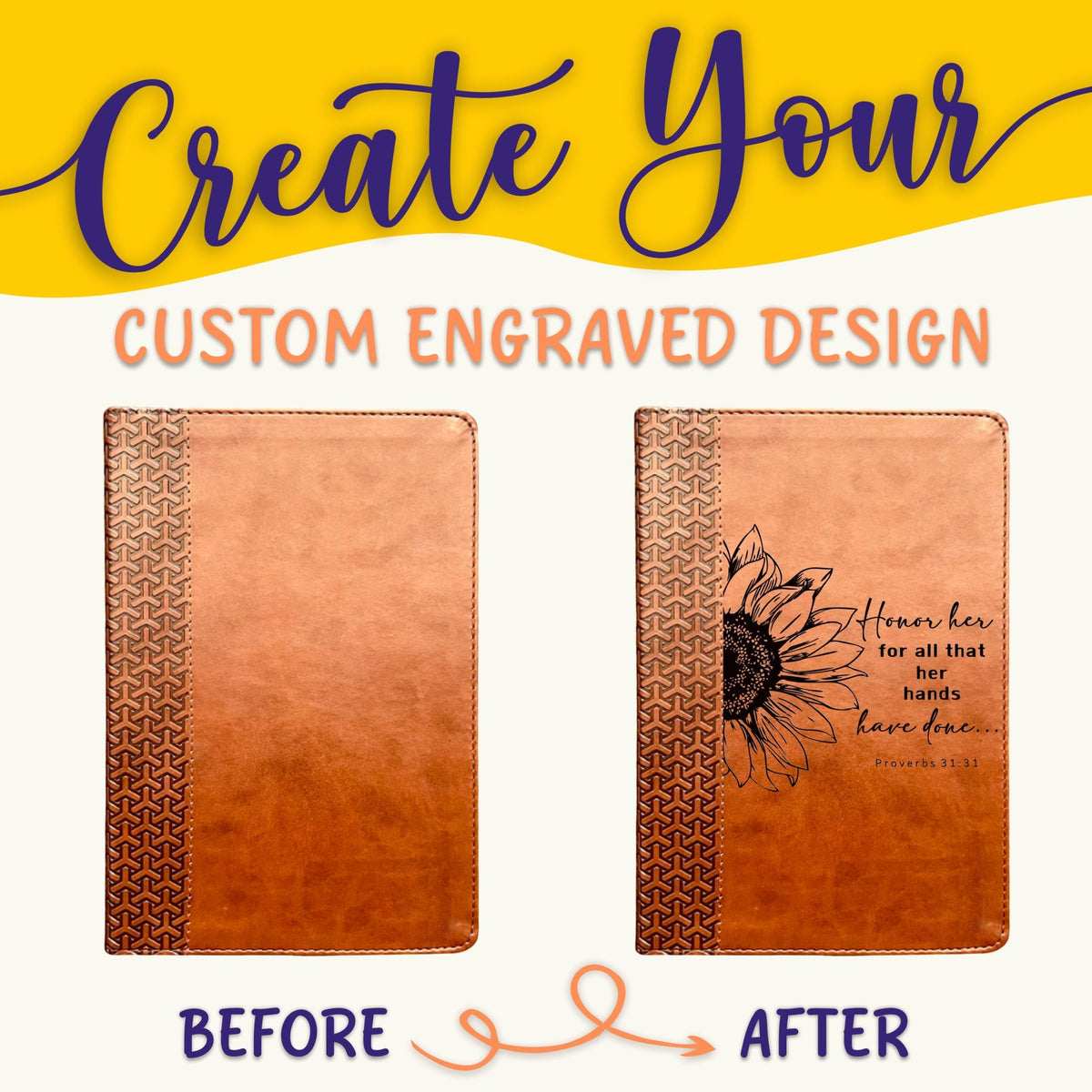 Personalized KJV Study Bible: Create Your Own Custom Engraved Design with a Designer, Everyday Study Bible, Christian Gifts, Baptism Gifts - Religious Books - Aylev