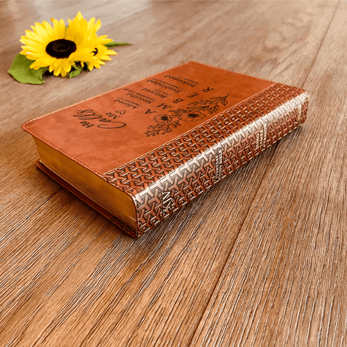 Personalized KJV Study Bible, Custom Engraved Acrostic Name with Verse Reference, He Calls Me Floral Design, Christian Gift for Her - Religious Books - Aylev