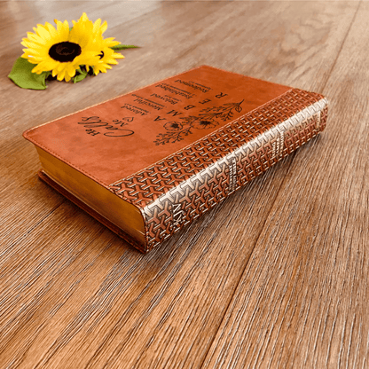 Personalized KJV Study Bible, Custom Engraved Acrostic Name with Verse Reference, He Calls Me Floral Design, Christian Gift for Her - Religious Books - Aylev