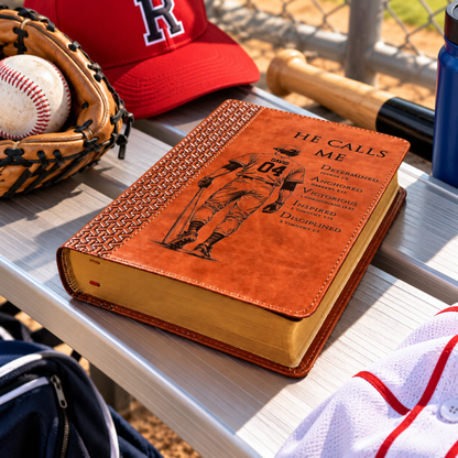 Personalized KJV Study Bible, Custom Engraved Acrostic Name with Verse Reference, Christian Sports Gift for Baseball Players - Religious Books - Aylev