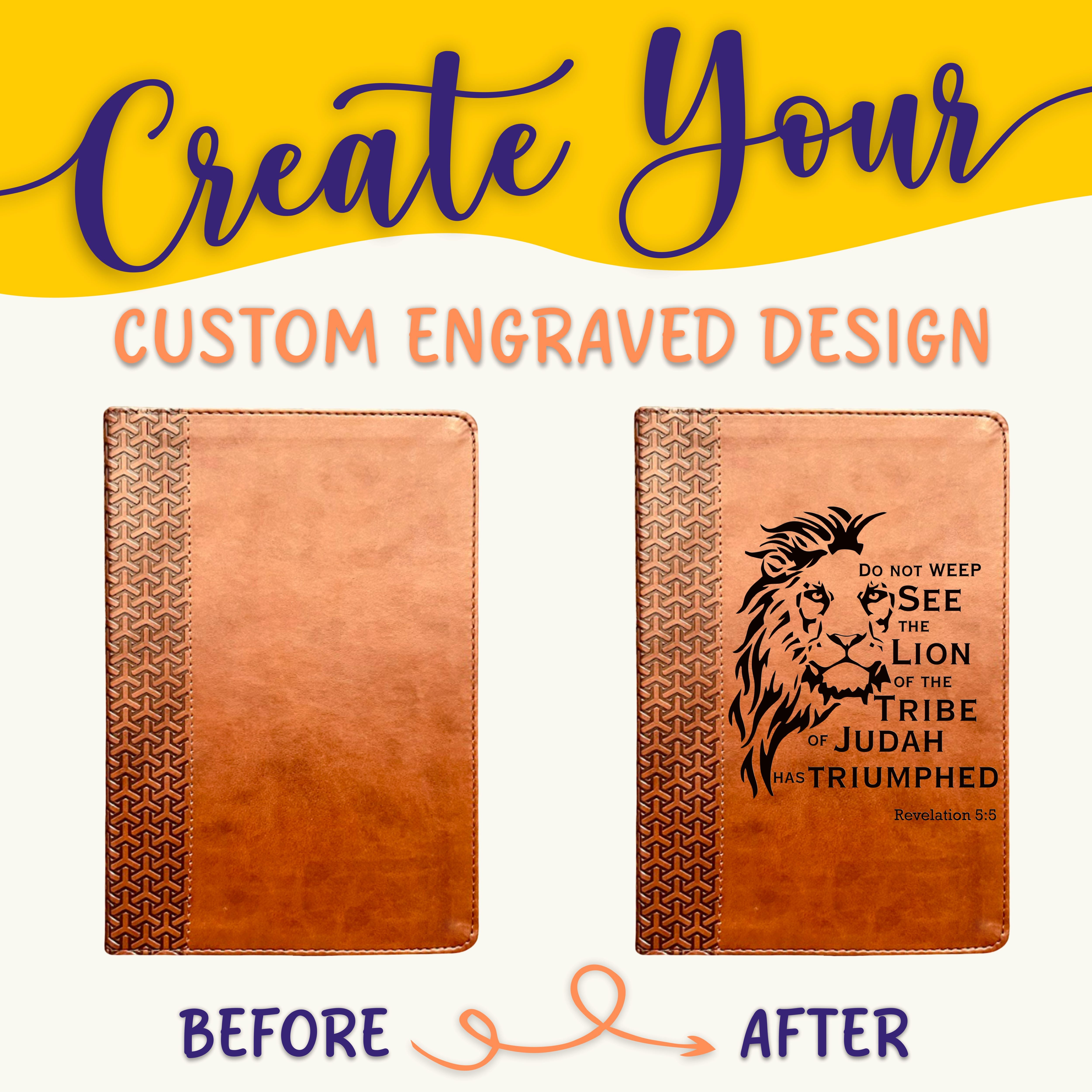 Personalized KJV Bible: Create Your Own Custom Engraved Design with a Designer, Everyday Study Bible, Christian Gifts, Baptism Gifts