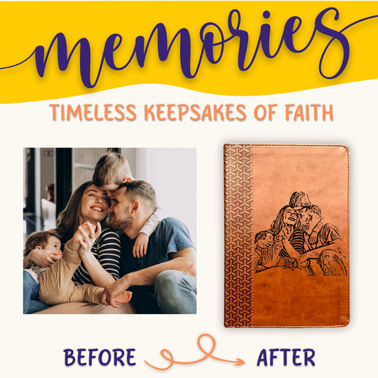 Personalized KJV Everyday Study Bible, Your Photo Engraved, King James Version, Custom Engraved Bible, Christian Gift, Baptism Gift