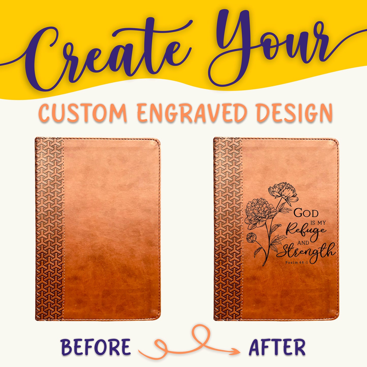 Personalized KJV Bible: Create Your Own Custom Engraved Design with a Designer, Everyday Study Bible, Christian Gifts, Baptism Gifts