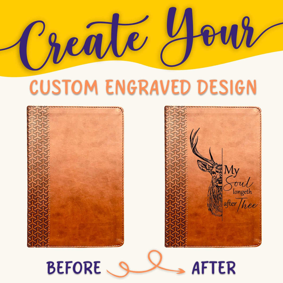 Personalized KJV Bible: Create Your Own Custom Engraved Design with a Designer, Everyday Study Bible, Christian Gifts, Baptism Gifts - Religious Books - Aylev