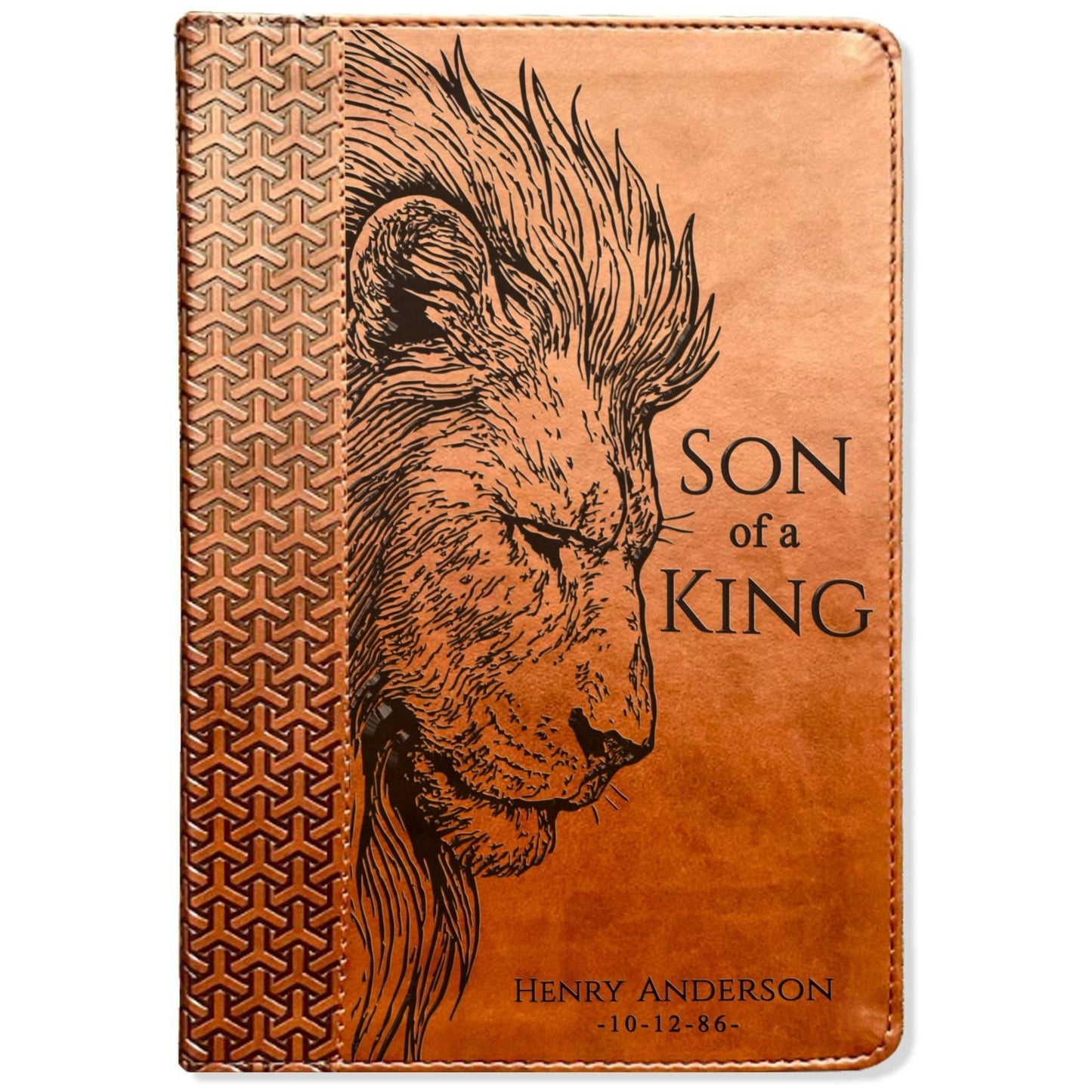 Personalized KJV Study Bible, Son of a King Lion Design, Custom Engraved Name, Christian Gift, Baptism Gift, Bible Gift for Him - Religious Books - Aylev