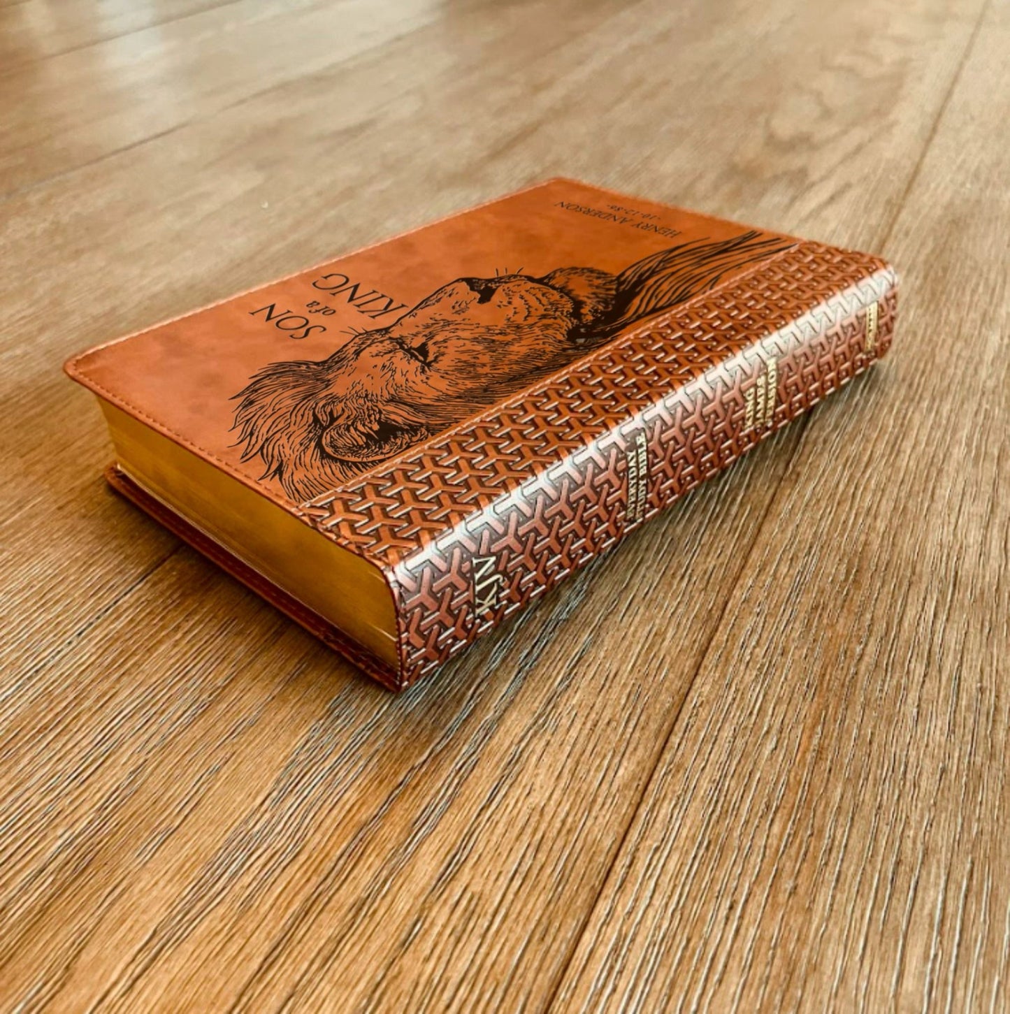 Personalized KJV Study Bible, Son of a King Lion Design, Custom Engraved Name, Christian Gift, Baptism Gift, Bible Gift for Him - Religious Books - Aylev