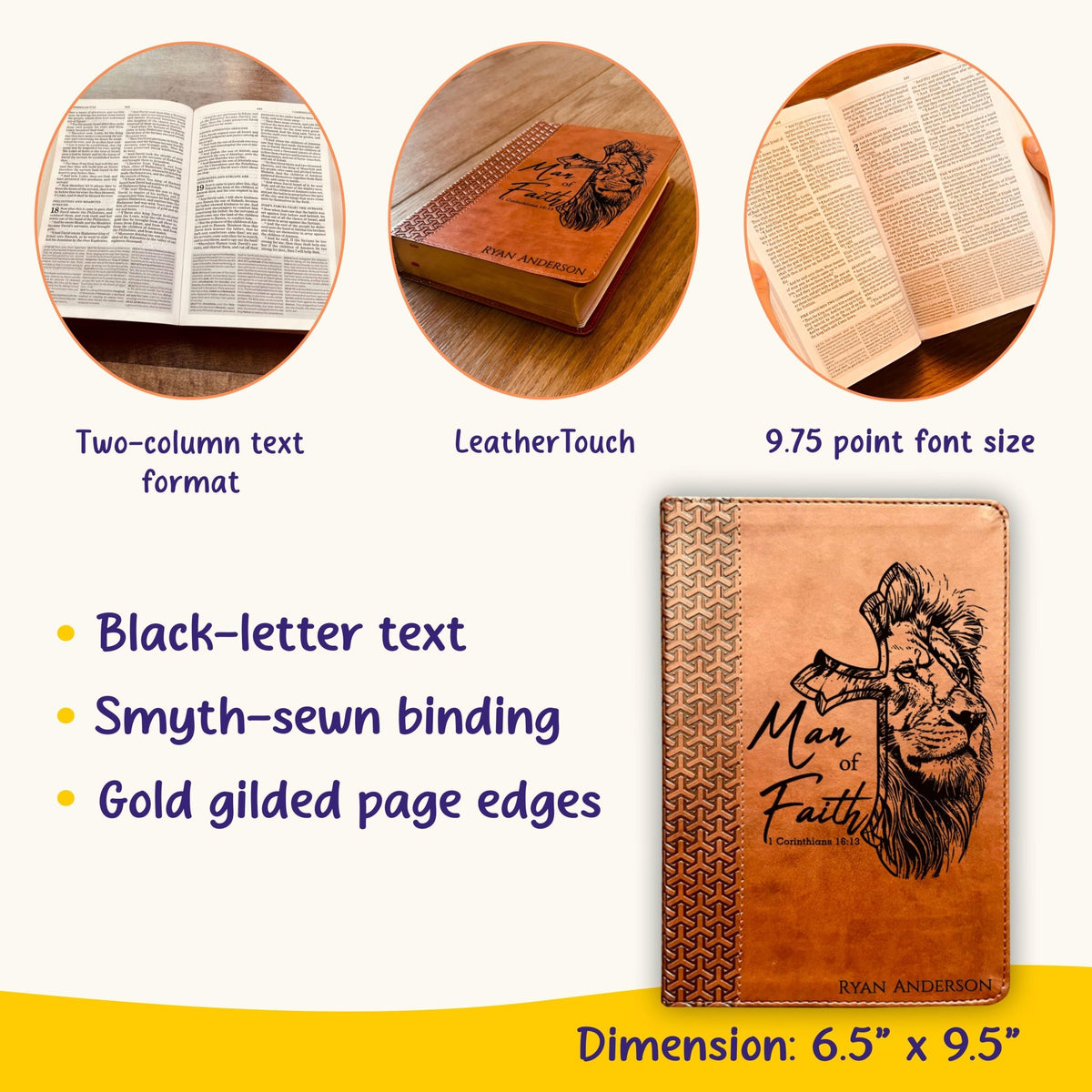 Personalized Bible for Men, KJV Study Bible, Customized Bible for Men Name Engraved, King James Version, Bible for men, bible gifts for men - Religious Books - Aylev