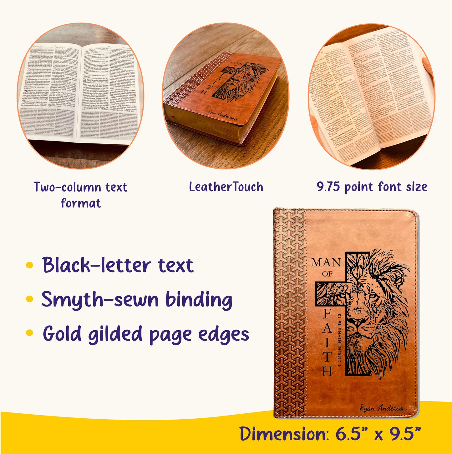 Personalized Bible for Men, KJV Reference, Customized Bible for Men Name Engraved, King James Version Bible for men bible gifts men