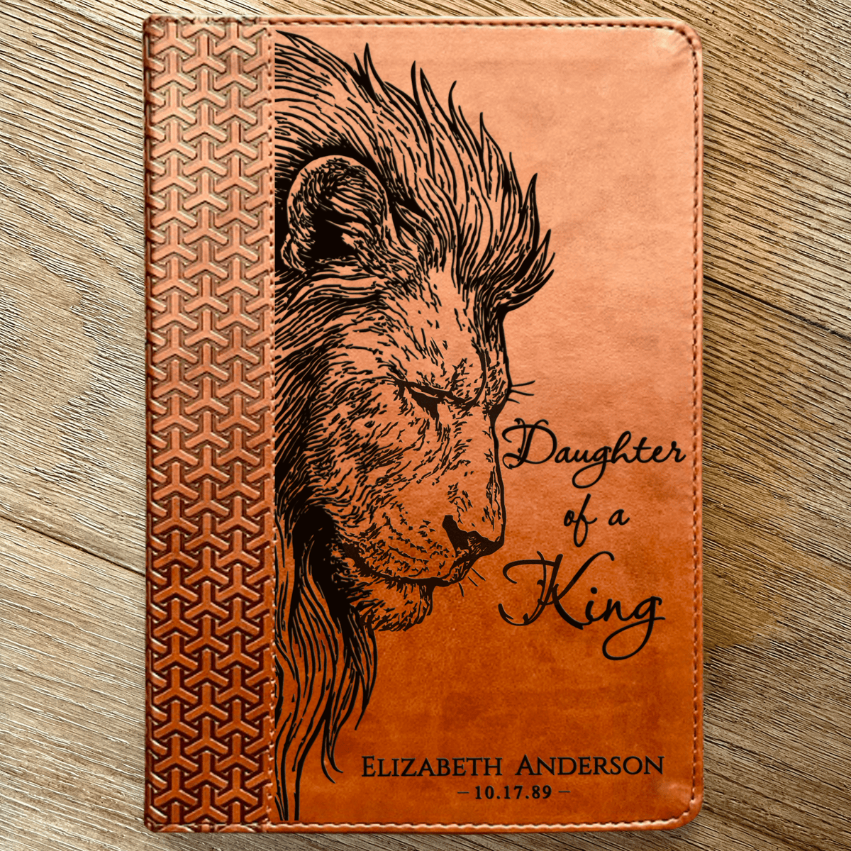 Personalized KJV Study Bible, Daughter of a King Lion Design, Custom Engraved Name, Christian Gift, Baptism Gift, Bible Gift for Her - Religious Books - Aylev