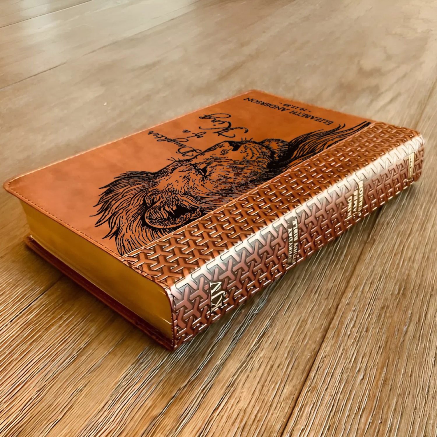 Personalized KJV Study Bible, Daughter of a King Lion Design, Custom Engraved Name, Christian Gift, Baptism Gift, Bible Gift for Her