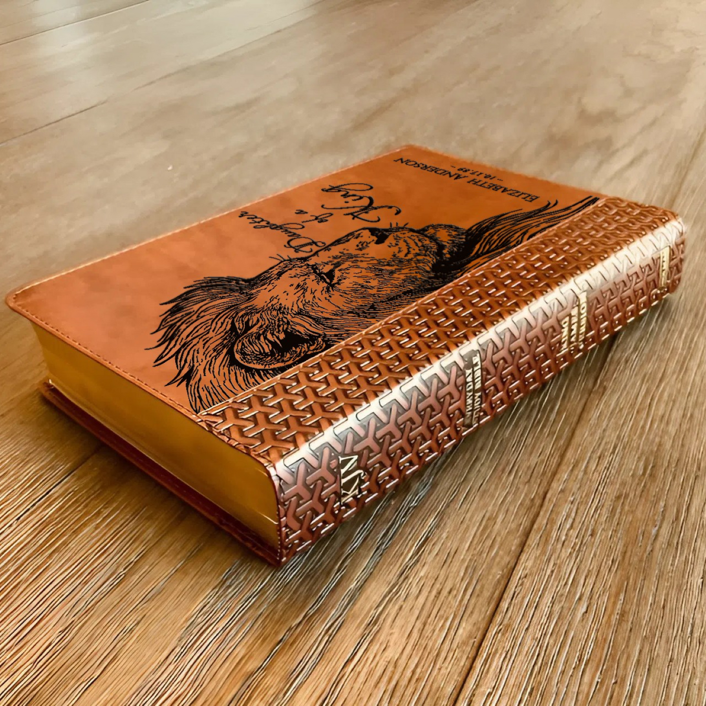 Personalized KJV Study Bible, Daughter of a King Lion Design, Custom Engraved Name, Christian Gift, Baptism Gift, Bible Gift for Her