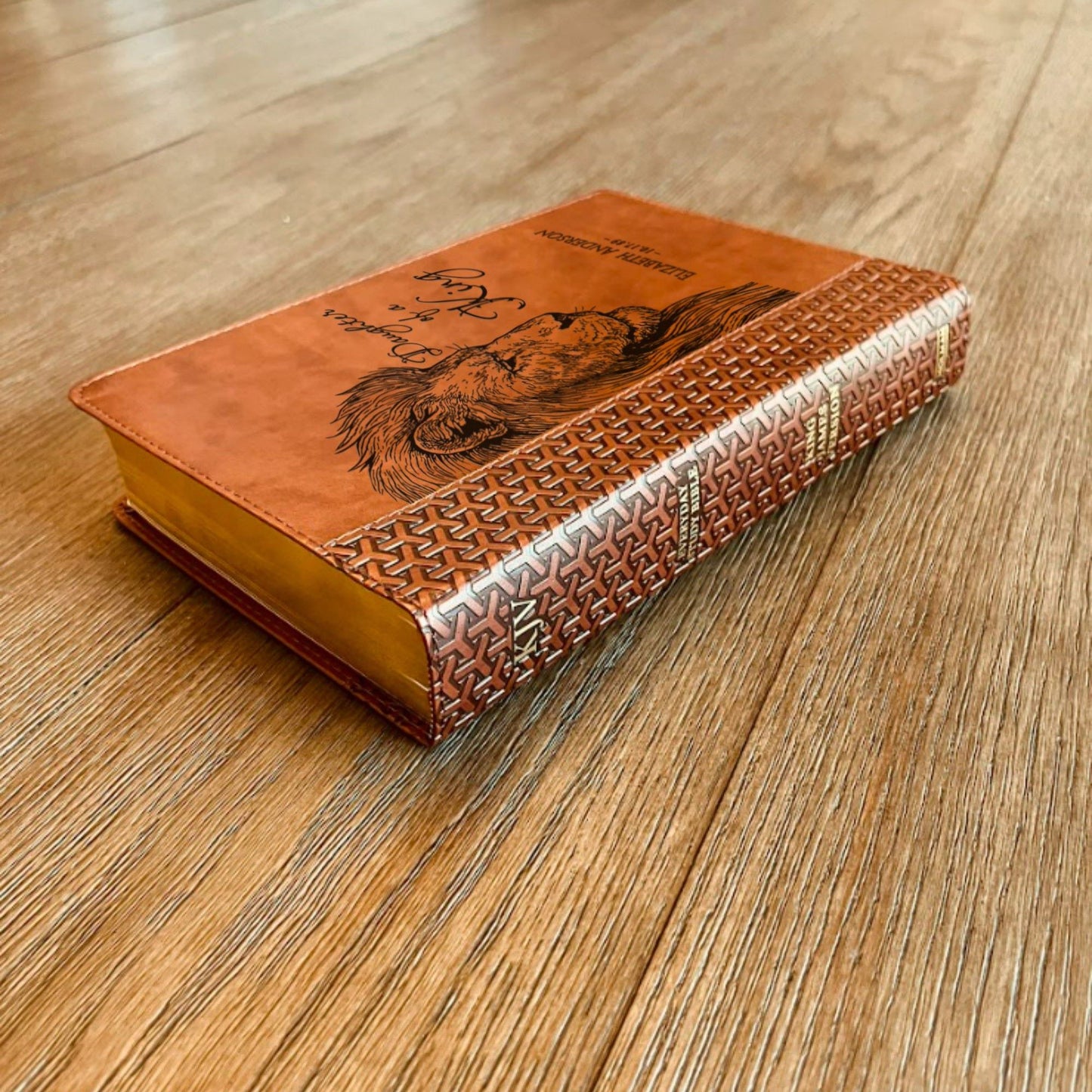 Personalized KJV Study Bible, Daughter of a King Lion Design, Custom Engraved Name, Christian Gift, Baptism Gift, Bible Gift for Her