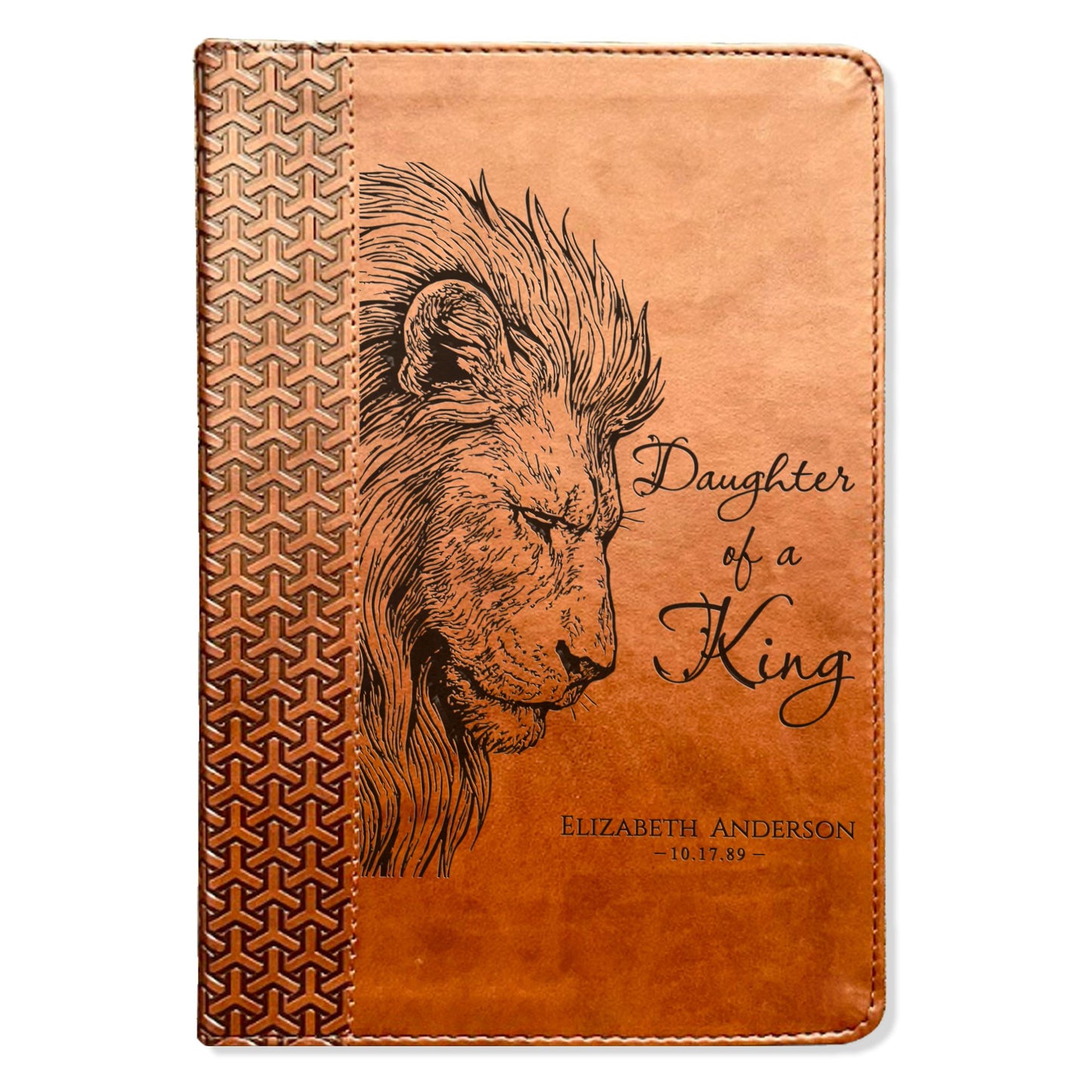Personalized KJV Study Bible, Daughter of a King Lion Design, Custom Engraved Name, Christian Gift, Baptism Gift, Bible Gift for Her