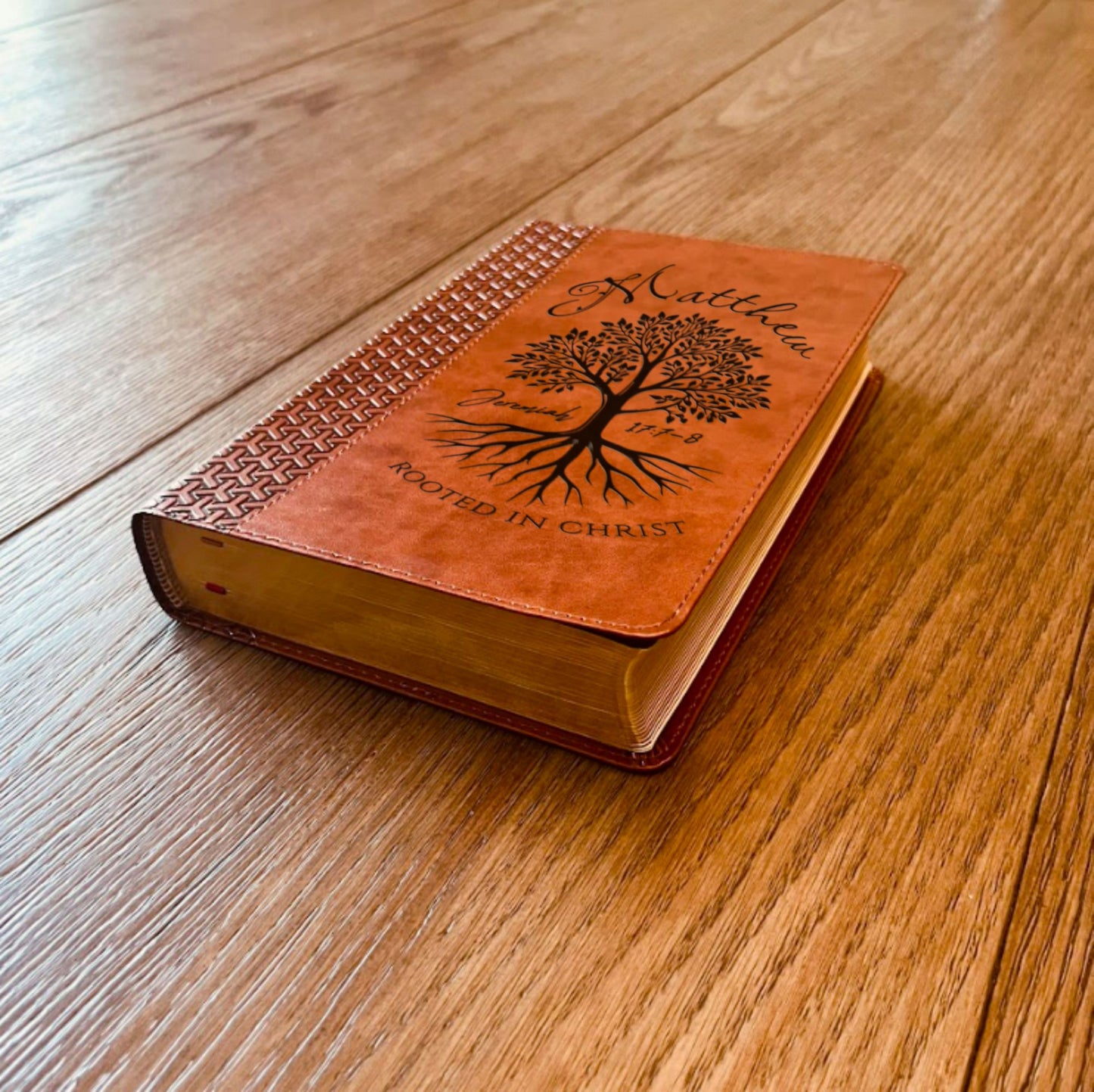 Personalized KJV Study Bible, Custom Engraved Name, Rooted in Christ Tree Design, Christian Gift, Bible Gifts for Her, Gifts for Him