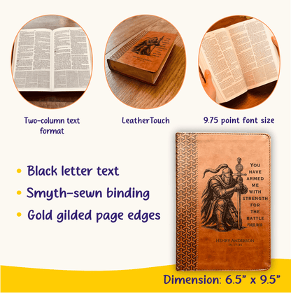 Personalized Bible for Men, KJV Study Bible, Customized Bible Engraved Name, Knight Warrior Design, Christian Gift, Bible Gifts for Him - Religious Books - Aylev