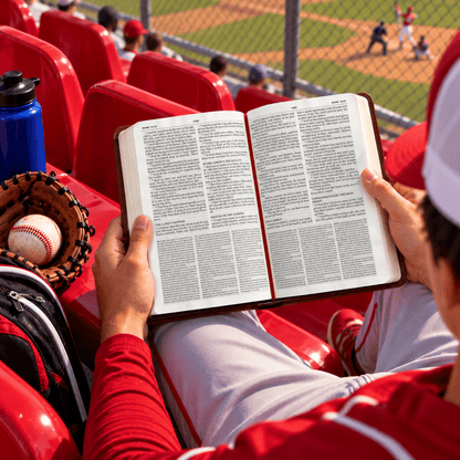 Personalized KJV Study Bible, Custom Engraved Acrostic Name with Verse Reference, Christian Sports Gift for Baseball Players - Religious Books - Aylev