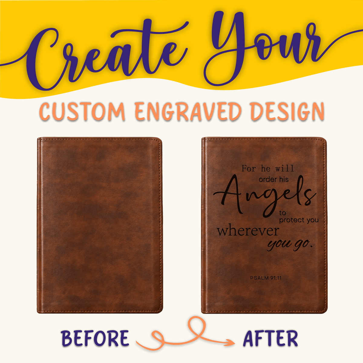 Personalized ESV Dyslexia Friendly Bible: Create Your Own Custom Engraved Design, Large Print, English Standard Version Holy Bible - Religious Books - Aylev
