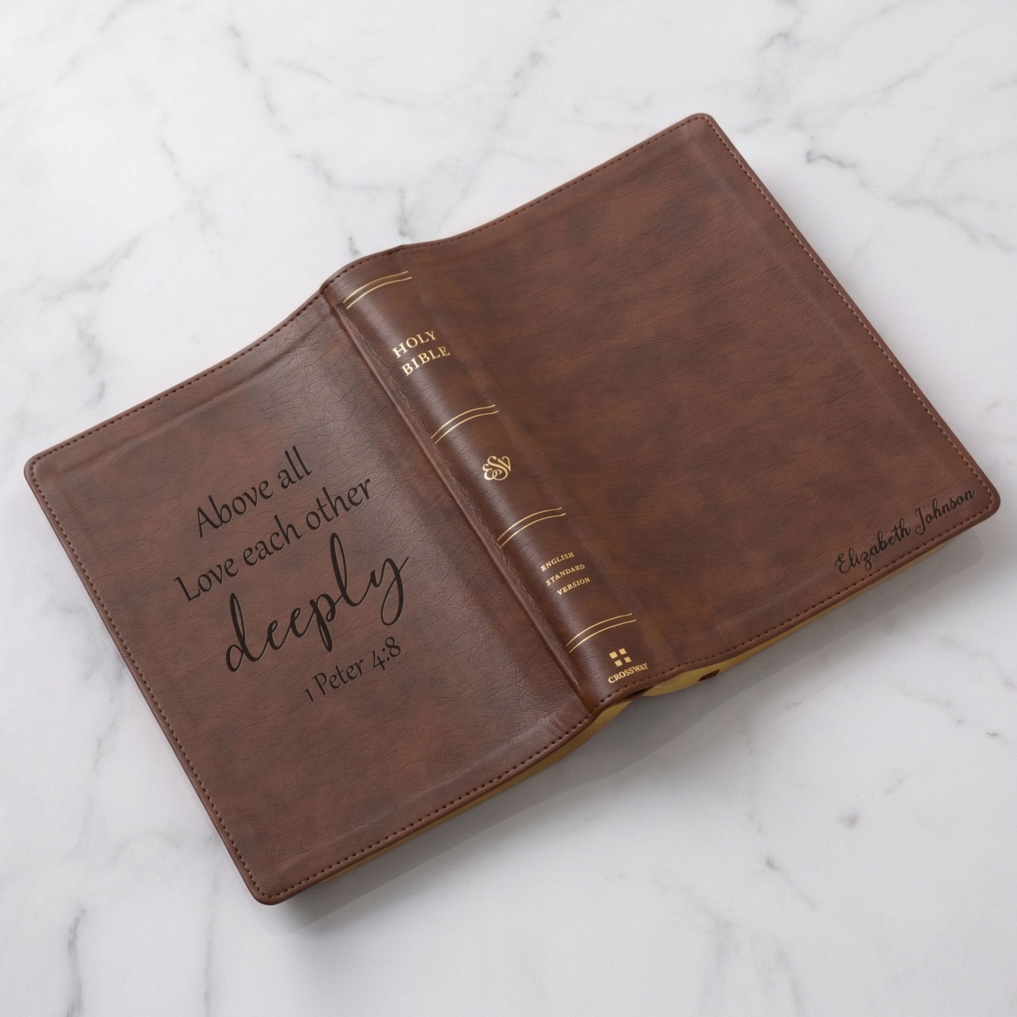 Personalized ESV Dyslexia Friendly Bible, Large Print Accessible Scripture, Custom Name Engraved, Christian Gift Bible for Baptism or Study - Religious Books - Aylev