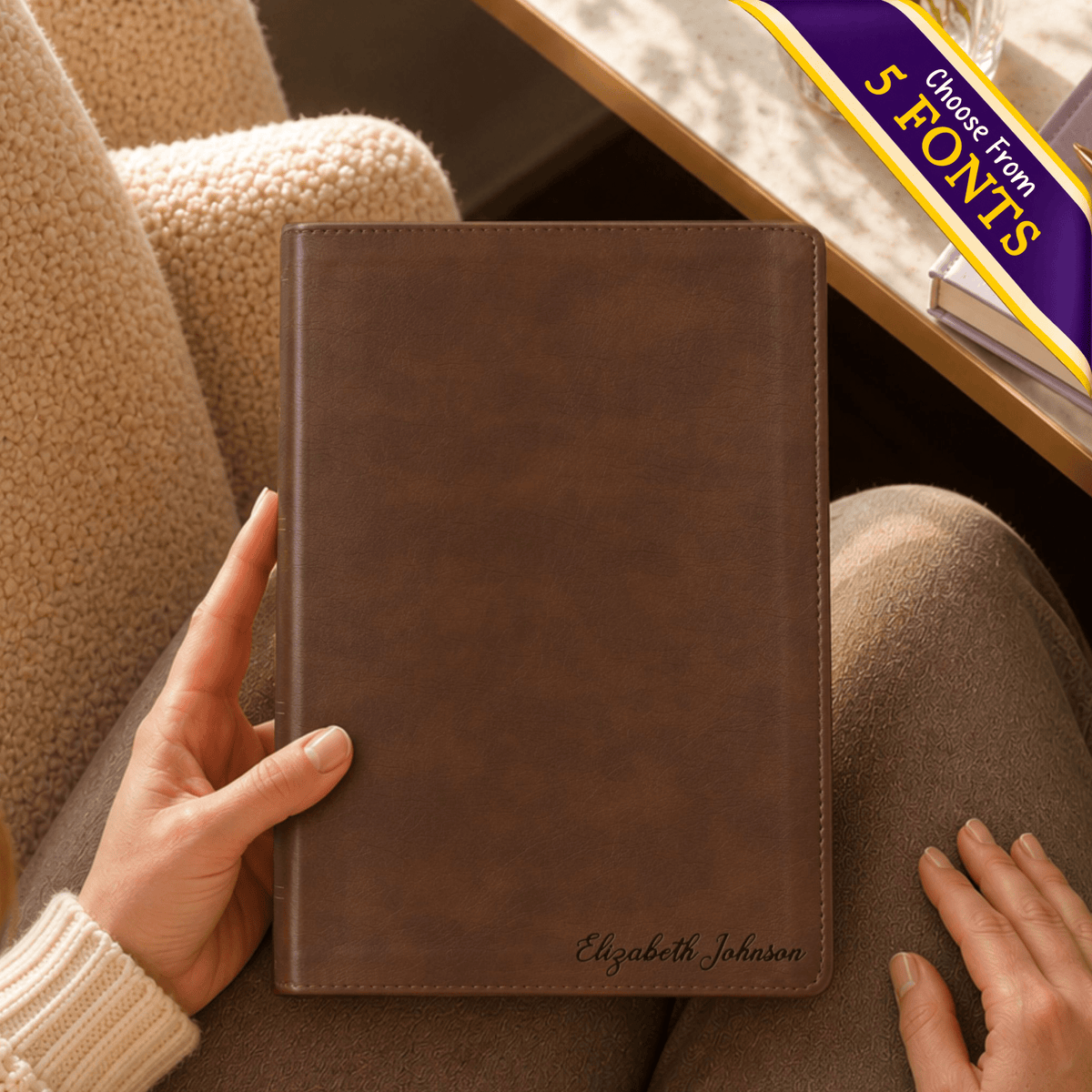Personalized ESV Dyslexia Friendly Bible, Large Print Accessible Scripture, Custom Name Engraved, Christian Gift Bible for Baptism or Study - Religious Books - Aylev