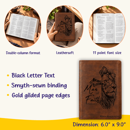 Personalized ESV Dyslexia Friendly Bible, Custom Engraved Name, Large Print Accessible Scripture, Christian Gift Bible for Baptism or Study - Religious Books - Aylev