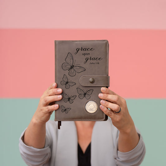 Custom Design AA Big Book & 12 Steps and 12 Traditions Book Set Cover, Alcoholics Anonymous Gifts, Fits 2 Hardcover AA Books, AA Coin Holder - Aylev