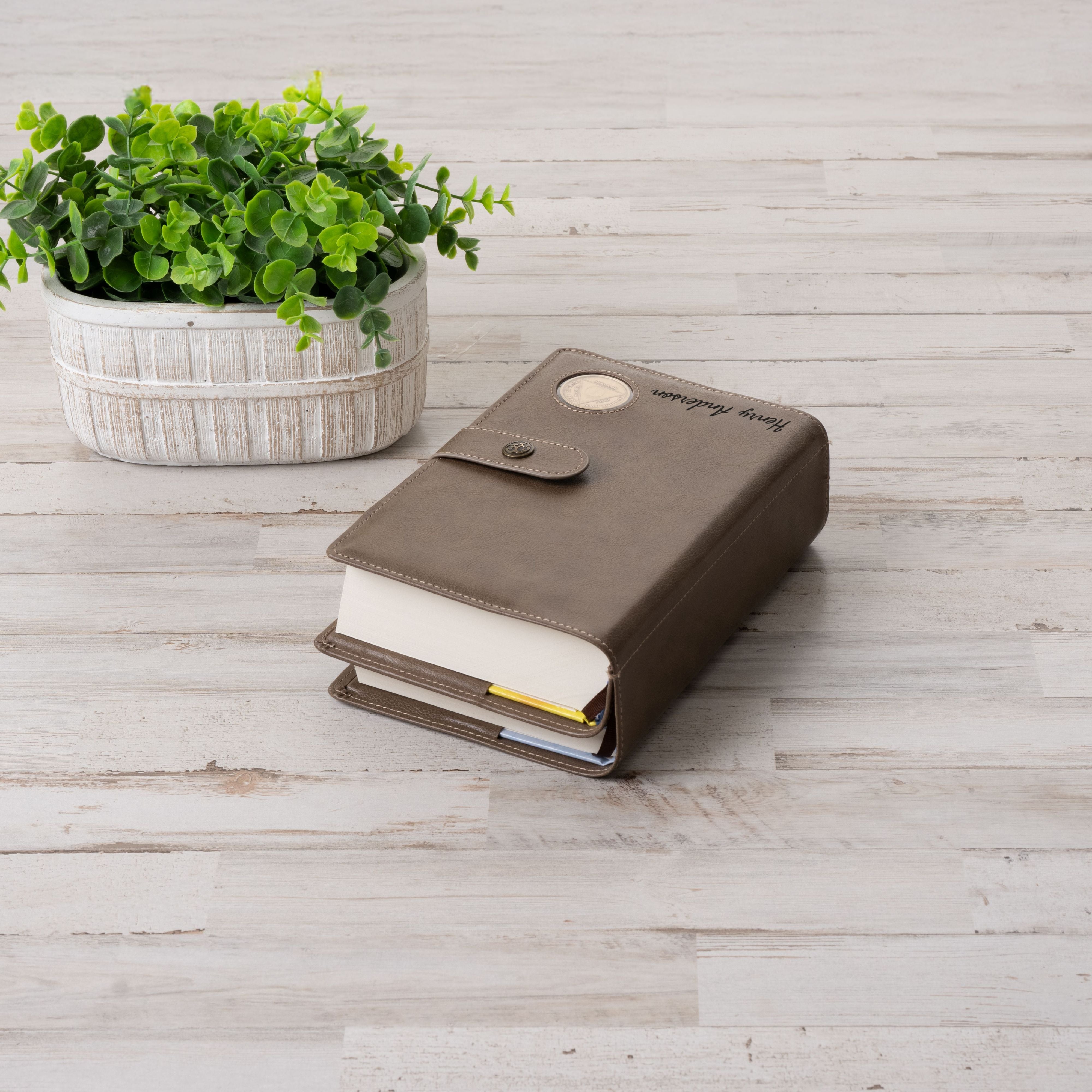 Personalized AA Big Book & 12 Steps and 12 Traditions Book Set Cover, Alcoholics Anonymous Gifts, Fits 2 Hardcover AA Books, AA Coin Holder